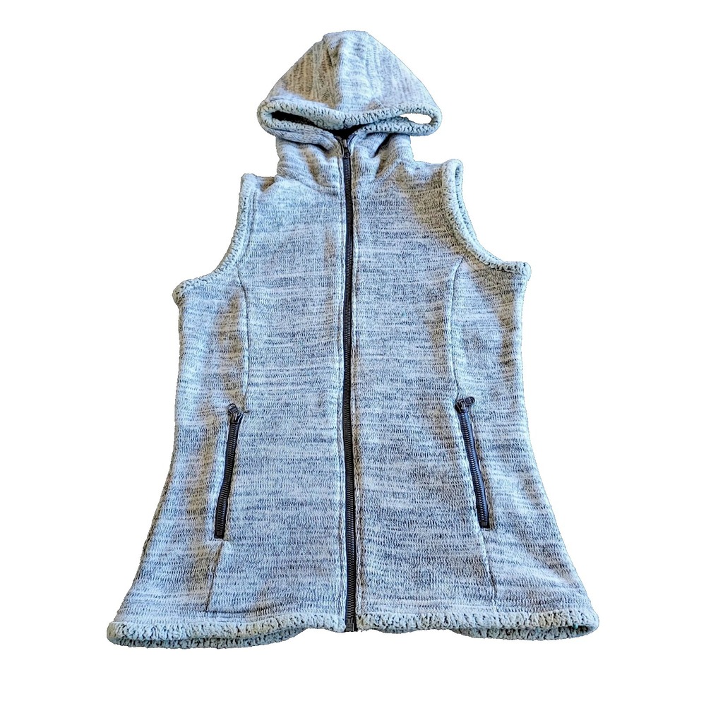 Kuhl Vest Alaska Women's Small Heather Grey Sherpa Sleeveless Full Zip Hooded